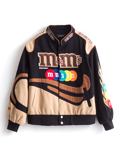Sister Fara Embroidery Harajuku Patch Coat Winter Autumn Wom