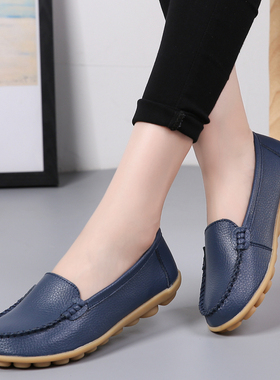 Women Flats Ballet Shoes Woman Cut Out Leather Breathable M