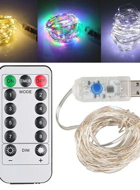 Led Copper Wire String Light 1M-10M USB OR Battery 8Mode Rem