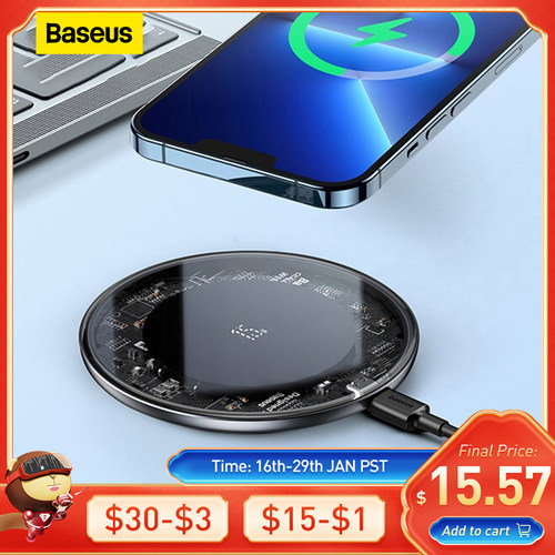 Baseus 15W Fast Wireless Charger For iPhone 14 13 12 For Air