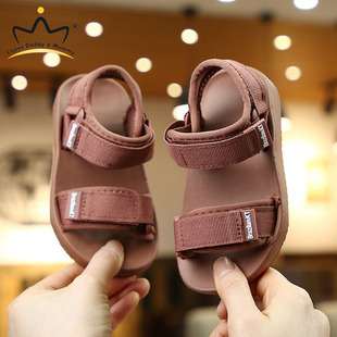 Summer New  Sandals Boys Girls Sandals Solid Color Soft Sole