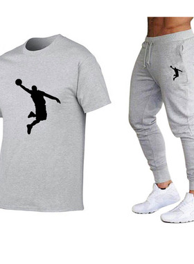 Short Sleeve Fashion T-Shirt And Tracksuit Suit Jogging Pant