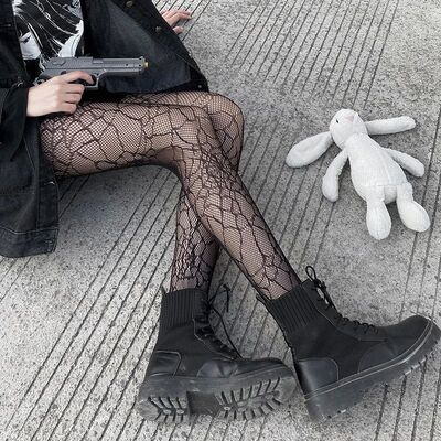 Classic Lolita Hollowed Out Lace Mesh Stockings Bottomed Pan