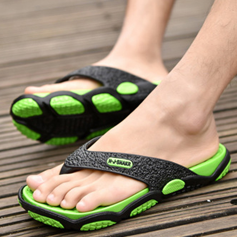 Summer Slippers Men Flip Flops Breathable Beach Slides Massa-封面