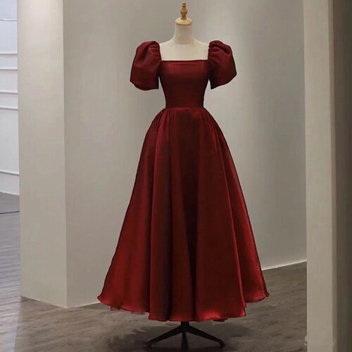 Prom Dresses Square Collar A-LINE Evening Dresses Organza Dr