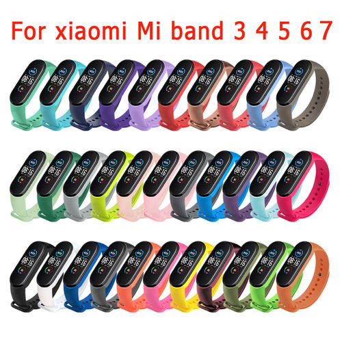 Watch Strap for Xiaomi Mi Band 7 6 5 4 3 Wristband Silicone