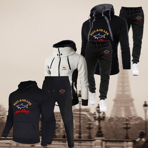 Men's Fashion Tracksuit Hoodie + Sport Pants Set Luxury Pull