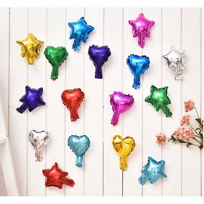 20pcs/lot mini size 5 inch Balloon Heart &star shape Foil Ba