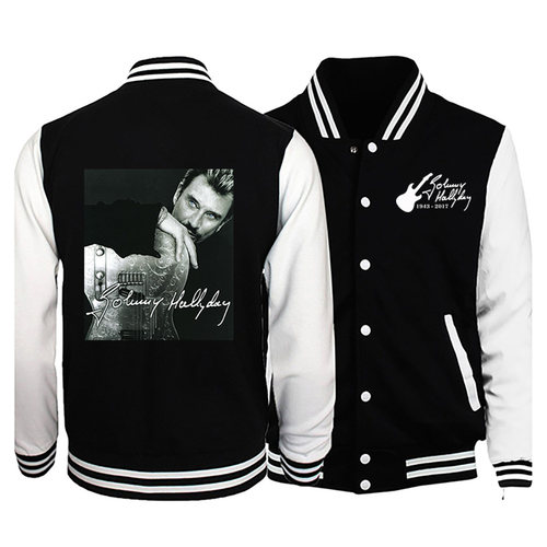 Johnny Hallyday printed jacket winter men's/women casual bas