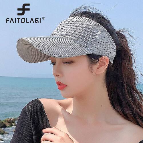 New Long Brim tail Baseball Cap Women Casual Hollow Out Brea