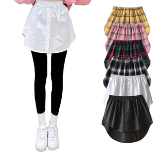 Detachable  Under Fake Skirt Shirt Extender Women Black Whit