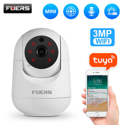 Fuers 3MP IP Camera Tuya Smart Home Indoor WiFi Wireless Sur