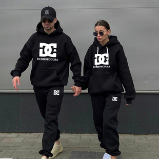 Women Men Letter Printed Tracksuits  Fleece Hoodies and Pant