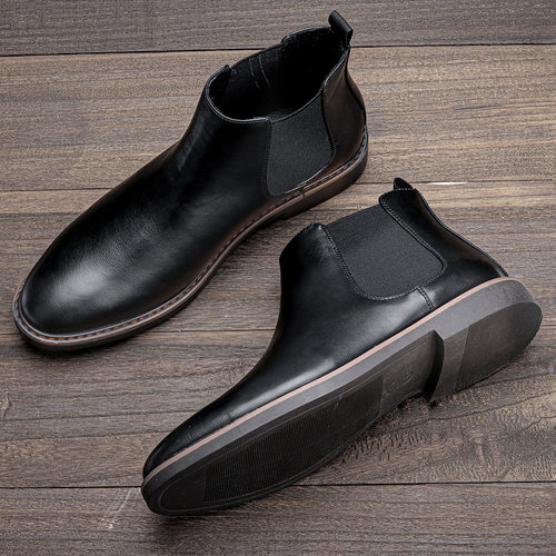 Men Boots Leather Ankle boots Wootten Brand Men Chelsea boot