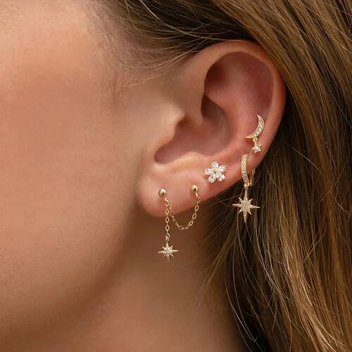 Aide 925 Sterling Silver Two Circle Hoop Earrings For Women