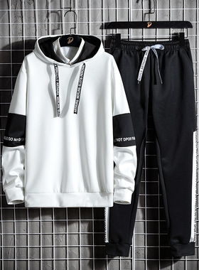 Casual Tracksuit Men Hooded Sweatshirt Outfit Spring Autumn