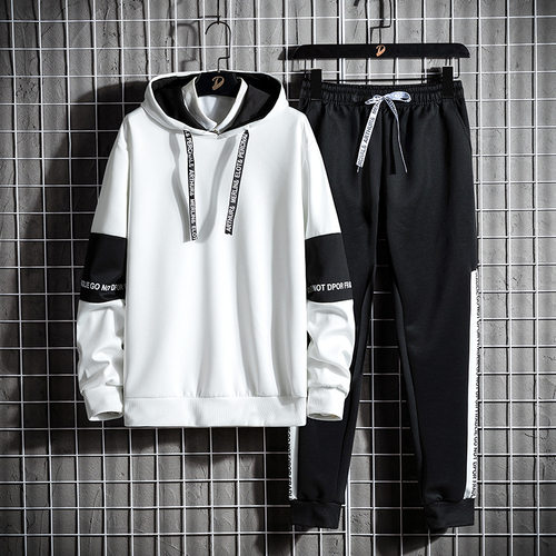 Casual Tracksuit Men Hooded Sweatshirt Outfit Spring Autumn