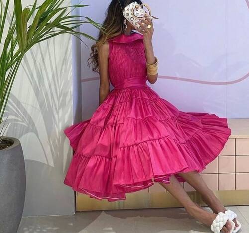 Vintage Rose Red  Taffeta Evening Dresses ?????? ?????? A-Li