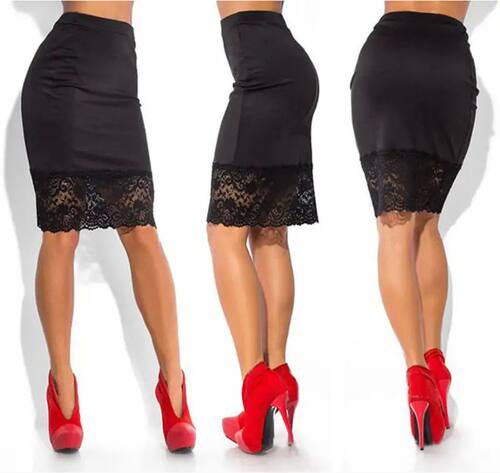 Sexy Women Formal Stch Skirts High Waist Summer Lace  Skirts