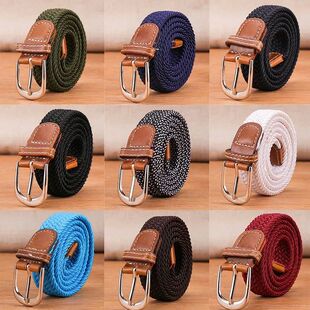 New Fashion Versatile Men Women Belt Metal Buckle Elastic B