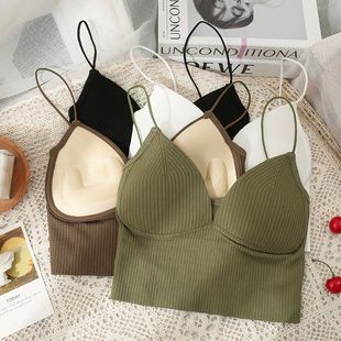 Knitted Binder Chest Woman Tank Tops Spaghetti Strap Corset