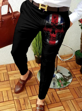 Spring Autumn 2023 New Men's Casual Pants Skeleton Skull Pri