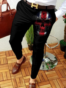 Spring Autumn 2023 New Men's Casual Pants Skeleton Skull Pri