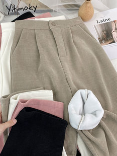 Corduroy Haren Women Yitimoky Office Warm Pants Lady Fleece
