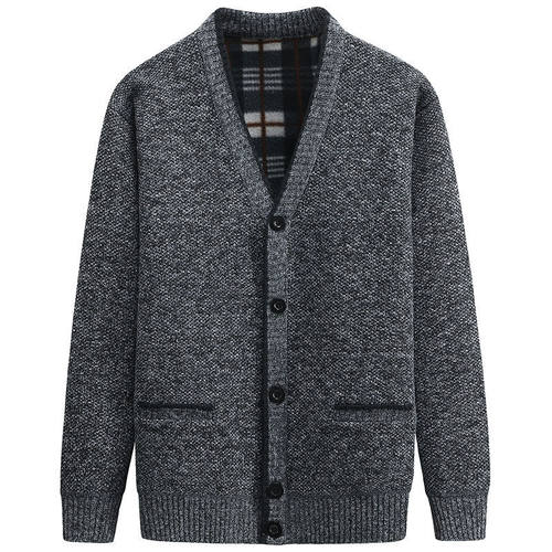 New Cardigan Men Autumn Winter Thick V Neck Knitted Sweater