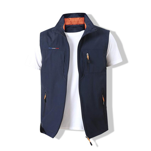 Men Waistcoat Jackets Vest 2022 Spring New Solid Color Stand