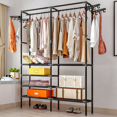 COSTWAY Clothes Hanger Coat Rack Floor Hanger Storage Wardro