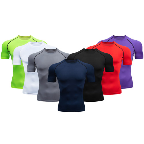 Short Sleeve Men Compression shirt Running TShirt Fitness Ti