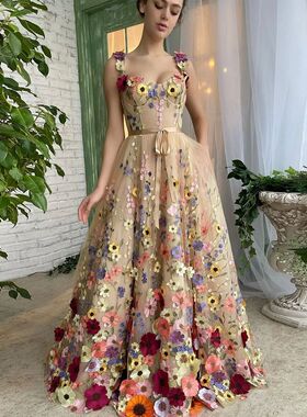 Sevintage Exquisite 3D Flowers Prom Dresses?Sweetheart Flora