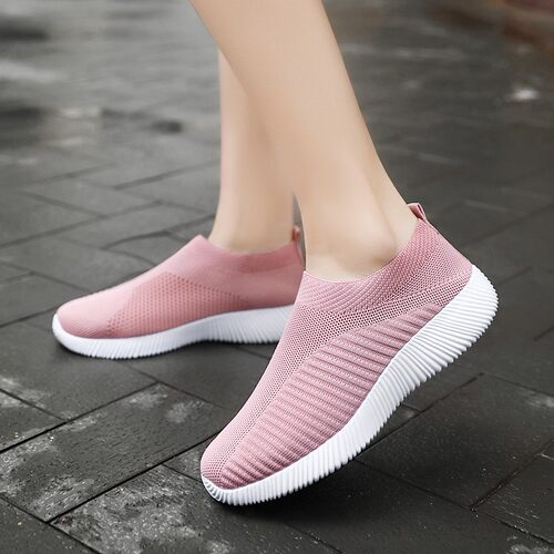 Women Flats Shoes Plus Size 43 Breathable Mesh Platform Snea