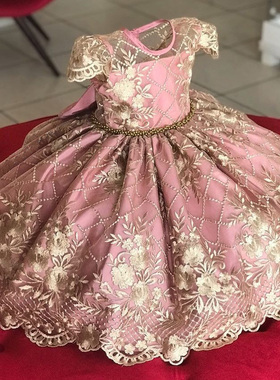 4-10 Years Kids Dress for Girls Wedding Tulle Lace Girl Dres