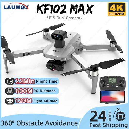LAUMOX KF102 MAX Drone 4K Profesional GPS HD Camera with 2-A