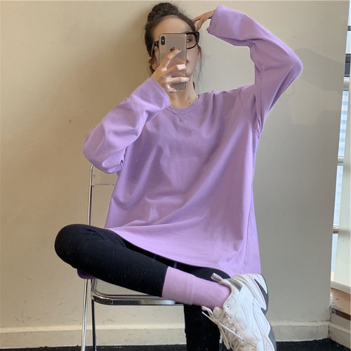 Summer  new women's Fashion Top Korean O-neck long sleeve  p