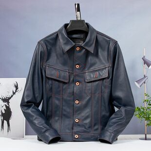 CC Shop top.2022 fashion wholesales quality cowhide jacket.M