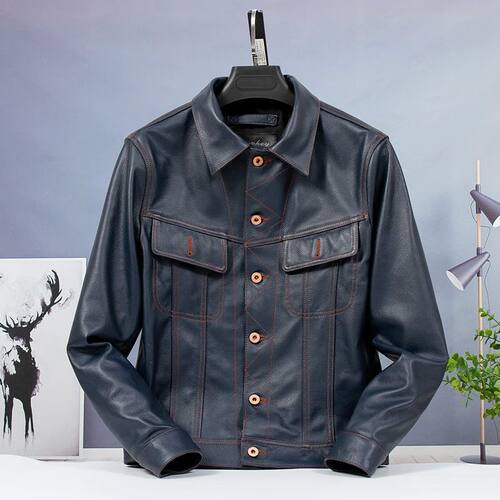 CC Shop top.2022 fashion wholesales quality cowhide jacket.M