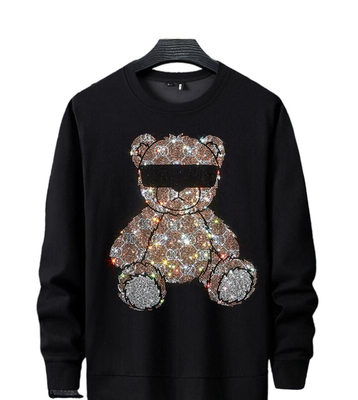 Streetwear  Rhinestones  Hoodie Sweatshirt   Hot drill Anime