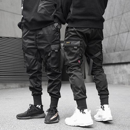 new Joggers Cargo Pants for Men Casual Hip Hop Hit Color Po
