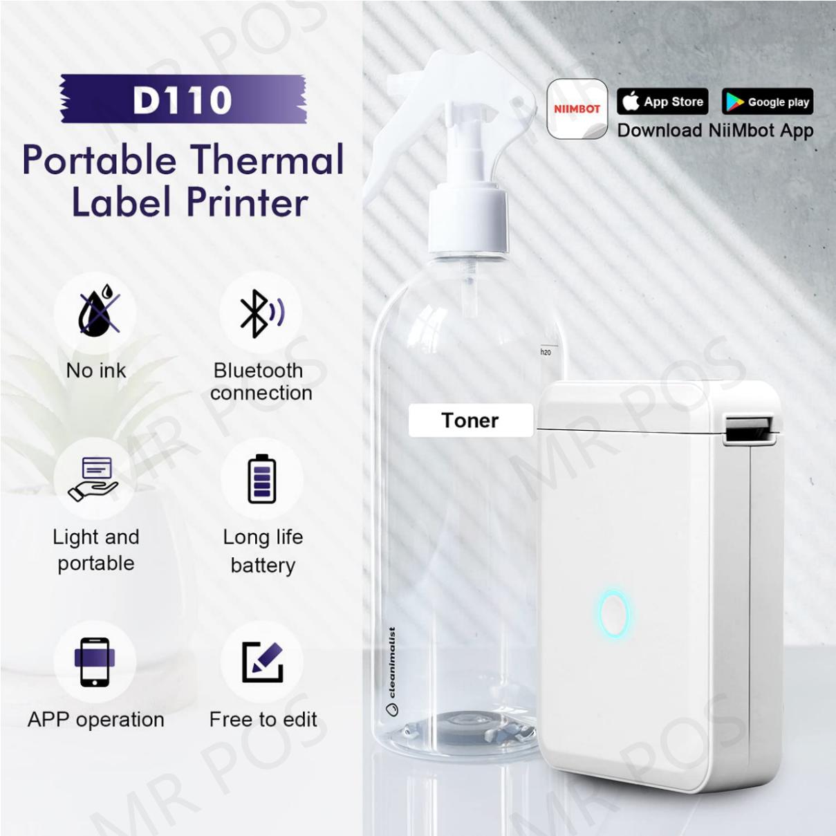 Niimbot D110 Label Printer  Sticker Paper Roll Transparents