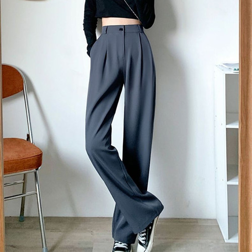 Lucyever Autumn Winter Women's Wide Leg Pants Loose High Wai