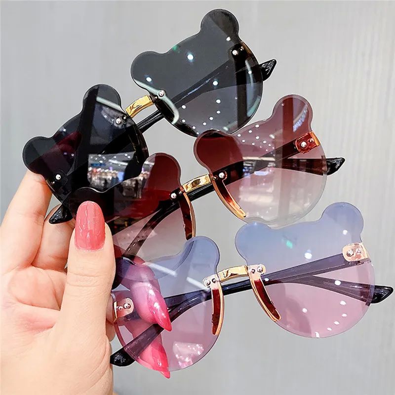 Kids Sun Sunglasses Bear Shape Children Glasses ndy Girls Ca图片