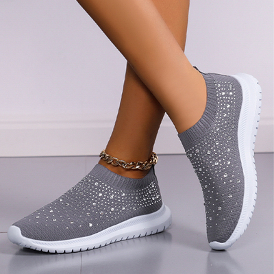 Rimocy Crystal Breathable Mesh Sneaker Shoes for Women Comfo