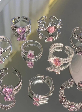 kad?nlar i?in bts pembe kristal a?k kalp a??k halka Wedding