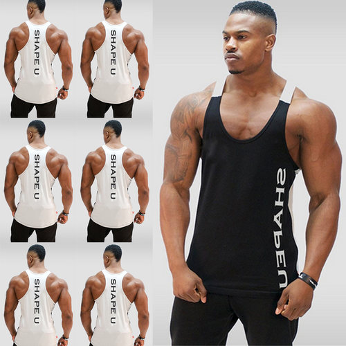 Hot Bodybuilding Fitness Singlets Muscle Vest For Men Tee Ba