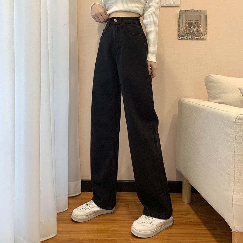 Straight Leg Jeans For Women High Waist Stretch Denim Trouse图片