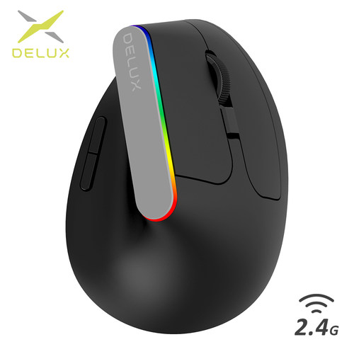 Delux M618C Wireless Silent Ergonomic Vertical 6 Buttons Gam