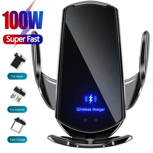 100W Car Wireless Charger Magnetic Automatic Car Mount Phone